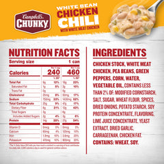 Campbell’s Chunky White Bean Chicken Chili bowl serves a hearty, satisfying option.