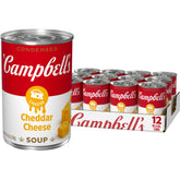 Campbell's Condensed Cheddar Cheese Soup can front view for quick cheesy dinners.