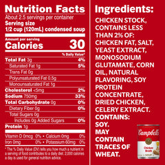 Pouring Campbell's Condensed Chicken Broth into a pot to start flavorful meals