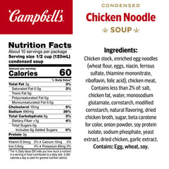 Campbell's condensed chicken noodle soup with egg noodles in a steaming bowl