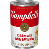 Campbell's Condensed Chicken with White & Wild Rice Soup can, quick comforting meal