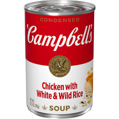 Campbell's Condensed Chicken with White & Wild Rice Soup can, quick comforting meal