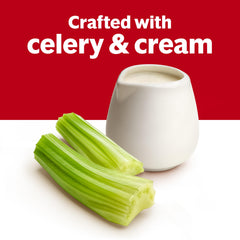 Campbell's cream of celery soup on the stove in a saucepan for sauces.