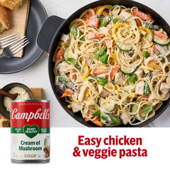 Garlic and cream note in Campbell's Heart Healthy Cream of Mushroom Soup