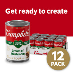Mushrooms in creamy base of Campbell's Heart Healthy Cream of Mushroom Soup