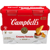 Campbell's Creamy Tomato Soup bowl-front for quick, comforting on-the-go lunch.