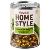 Campbell's Homestyle Italian Wedding Soup can with an easy-open lid for quick warmth