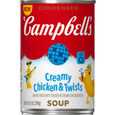 Campbell's Kids Creamy Chicken and Twists can with comforting broth and fun pasta shapes.