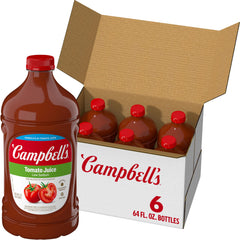 Campbell's Low Sodium Tomato Juice bottle front, gluten-free and vegetarian