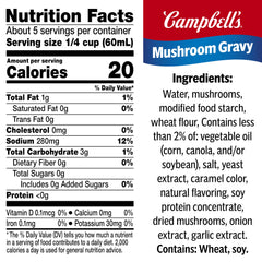 Campbell's Mushroom Gravy on table, ready to complement a hearty meal.
