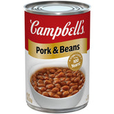 Campbell's Pork and Beans 11-oz can front label; quick weeknight dinner option.