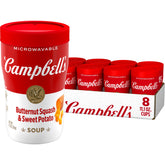 Campbell's Sipping Soup cup with butternut squash and sweet potato for a comforting on-the-go snack.