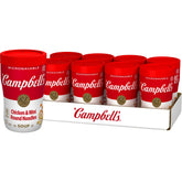 Campbell's Sipping Soup Chicken and Mini Round Noodle cup for on the go snacking.