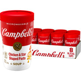 Campbell's Sipping Soup with star-shaped pasta steams in a cup for cozy warmth.