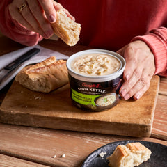 Vegetarian Campbell's Slow Kettle bisque image, no MSG and no added sugars.