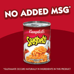 Campbell's Spaghetti in Tomato Sauce with Cheese, microwave-ready, quick weeknight dinner idea.