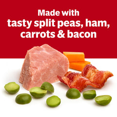 Campbell's Split Pea with Ham soup simmering on stove for easy dinner.