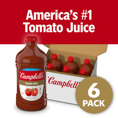 Campbell's tomato juice pouring into a glass, perfect for sipping.