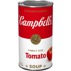 Campbell's Tomato Soup family-size can front view, ideal for quick weeknight meals.