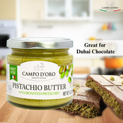 CAMPO D'ORO Pistachio Butter Spread on biscuits offers a delectable snack option
