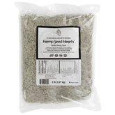 Canada Hemp Foods hemp seed hearts bag front highlights vegan protein and omega richness.