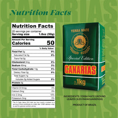 Canarias Special Edition Yerba Mate 1kg stem-free blend delivers bold flavor with every pour.
