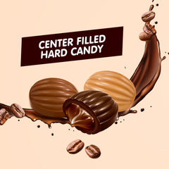 Candy Break Coffee Drops center filled design highlights a creamy coffee core