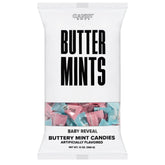Candy Envy baby reveal buttermints blue team banner, ideal for gender reveal celebrations.