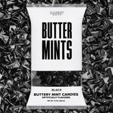 Candy Envy black-wrapped buttermints front view in a 13 oz bag