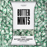 Candy Envy Money Buttermints bag close-up shows creamy texture for events and party favors
