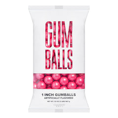 Candy Envy Shimmer Pink Gumballs 1 inch on party tray