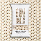 Candy Envy Shimmer White Gumballs close-up showing glossy finish for snacking