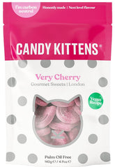 Candy Kittens Very Cherry 125g pack, vibrant gummies for on-the-go snacking.