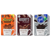 Candy Shop Cocoa Mix Variety Pack front packaging showing three flavors for cozy beverages.