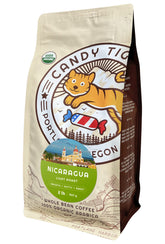Candy Tiger Nicaraguan coffee whole beans; vibrant aroma ideal for pour-over.