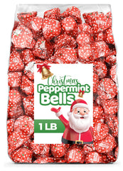 Candylish Christmas Peppermint Bells 1lb: festive bells for stockings, party favors, and gift bags