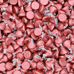 Candylish milk chocolate in pink foil, 1 lb bulk bag, perfect for candy tables.