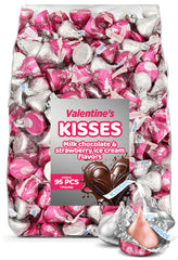 Candylish Milk Chocolate Strawberry Ice Cream Mix with silver-pink wraps for romantic gifting