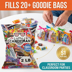 Candyman 2 lb bag – ample candy variety for stocking jars and party bowls.