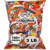 Candyman 3lb bulk chocolate assortment pack of individually wrapped bars for easy sharing.