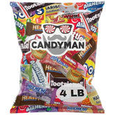 Candyman 4 lb bundle of mixed mini chocolates for sharing at parties.