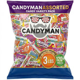 Candyman Assorted Candy Pack 3lb: colorful bulk candies for party favors.