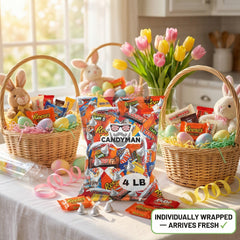 Candyman individually wrapped chocolates pack ideal for sharing and freshness.