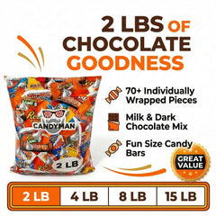 CANDYMAN milk chocolate bulk candies displayed for sharing at gatherings