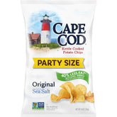 Cape Cod Less Fat Original bag front view highlighting familiar crunch with 40% less fat.