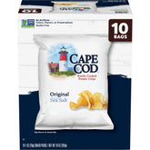 Cape Cod Original Chips pack closeup showing golden kettle-crisp chips and premium potato flavor.