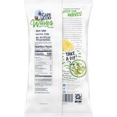 Cape Cod Less Fat Sea Salt Chips featuring wave ridges for sturdy crunch and dip compatibility.