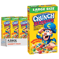 Cap'n Crunch Crunch Berries box front, ideal for quick breakfast