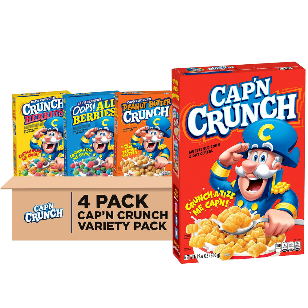 Cap'n Crunch Original cereal in a bowl with golden crunch, perfect for a quick breakfast.