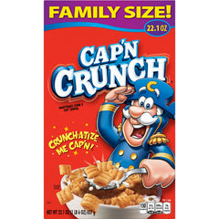 Cap'n Crunch Original cereal being poured for a golden breakfast.